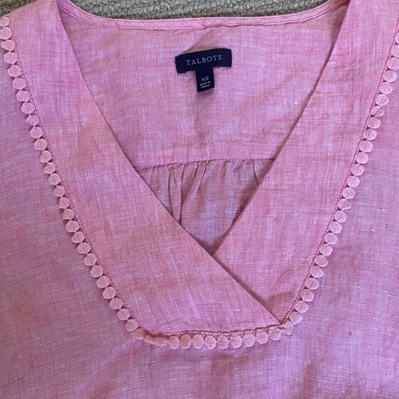 Talbots Pink Linen Tank Blouse size XS - Picture 2 of 5